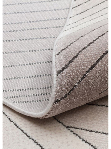 Tappeto Monza Art 07 CREAM GREY, Motivo Geometrico, Alta Qualità, Tessitura Fitta, Lucido, Moderno per Salotto