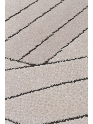 Tappeto Monza Art 07 CREAM GREY, Motivo Geometrico, Alta Qualità, Tessitura Fitta, Lucido, Moderno per Salotto