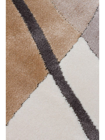 Tappeto Monza Art 08 CREAM BLACK, Motivo Geometrico, Alta Qualità, Tessitura Fitta, Lucido, Moderno per Salotto