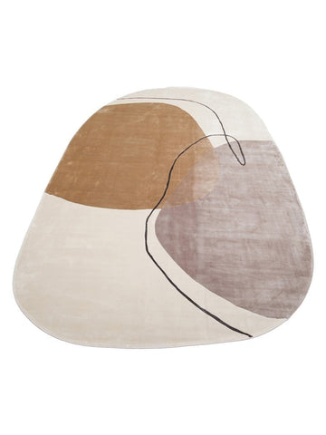 Tappeto Monza Art 08 CREAM BLACK, Motivo Geometrico, Alta Qualità, Tessitura Fitta, Lucido, Moderno per Salotto