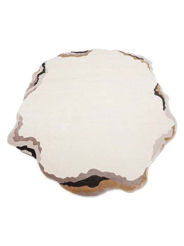 Tappeto Monza Art 10 CREAM GOLD, Motivo Geometrico, Alta Qualità, Tessitura Fitta, Lucido, Moderno per Salotto