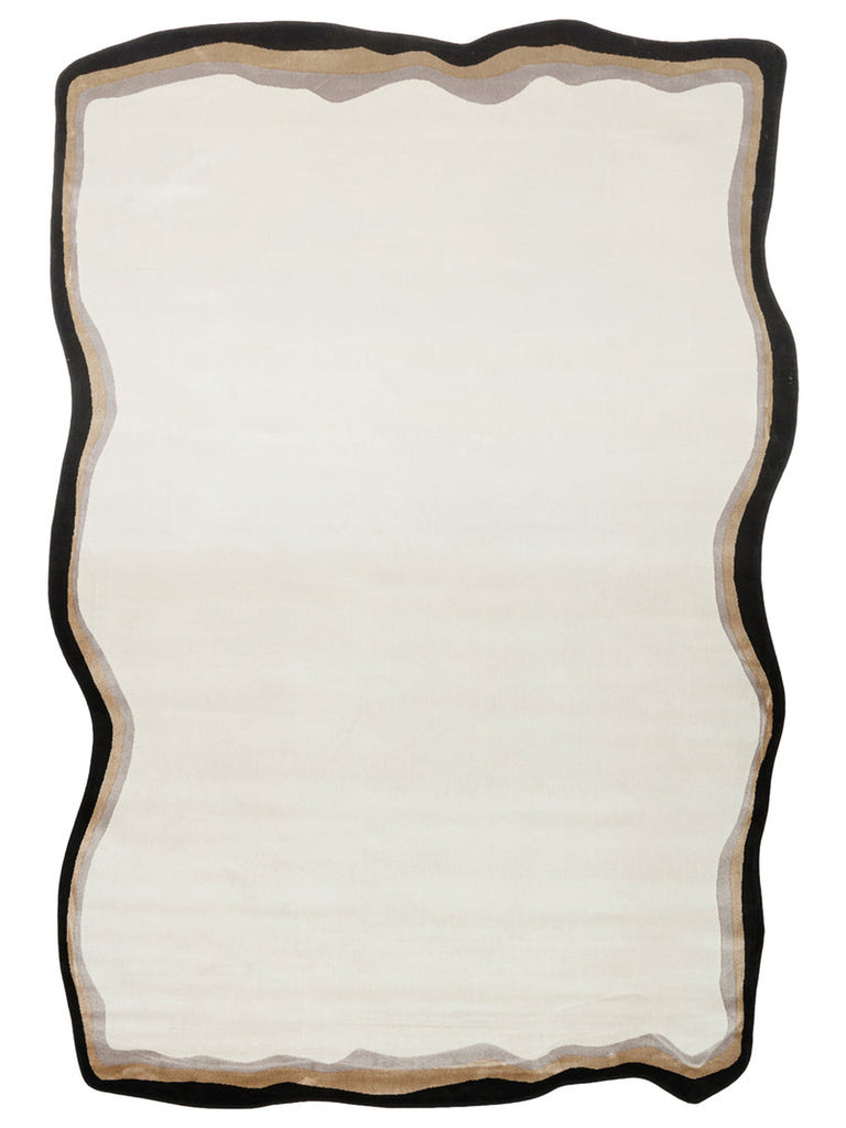 Monza Art Geometric Pattern High Quality Dense Weave Shiny Modern Living Room Carpet 11 CREAM GOLD