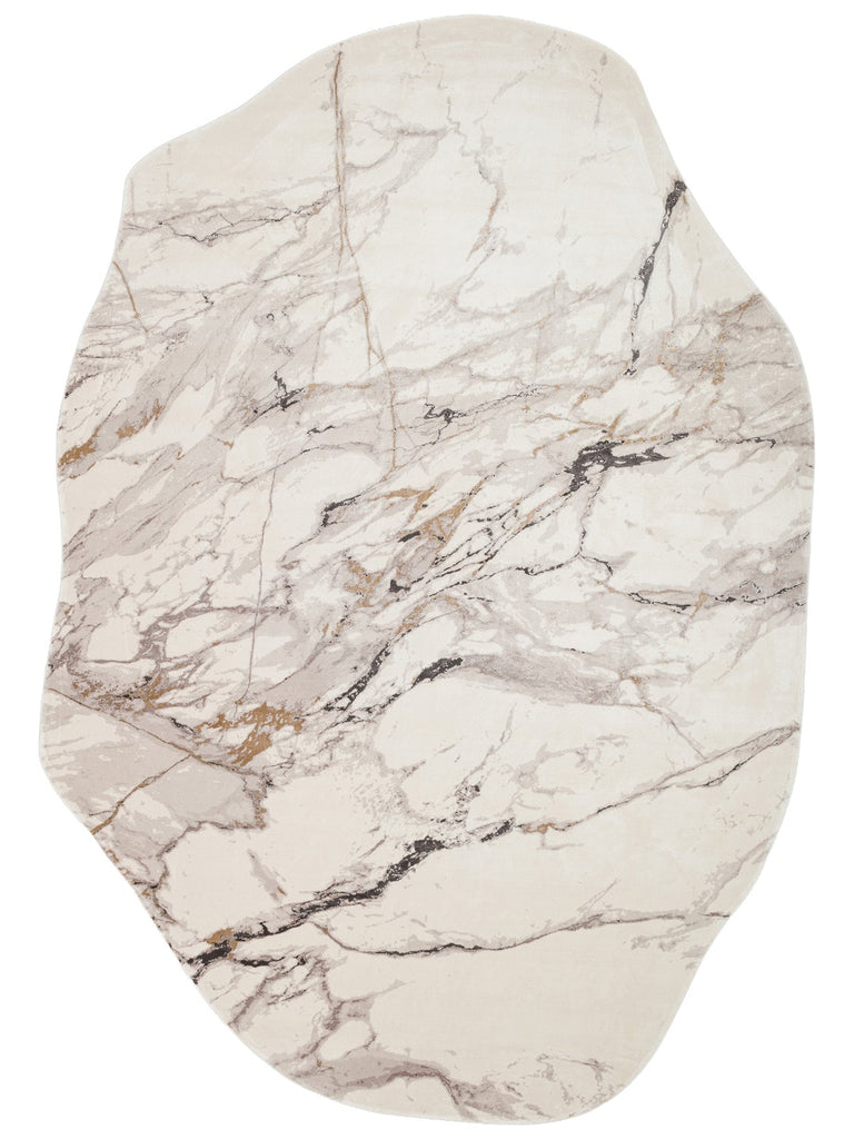 Monza Art Geometric Pattern High Quality Dense Weave Shiny Modern Living Room Carpet 12 CREAM GREY