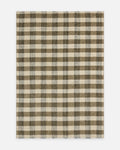 Kilim Oasis 100 % laine, fabriqué à la main, OLIVE CHECK
