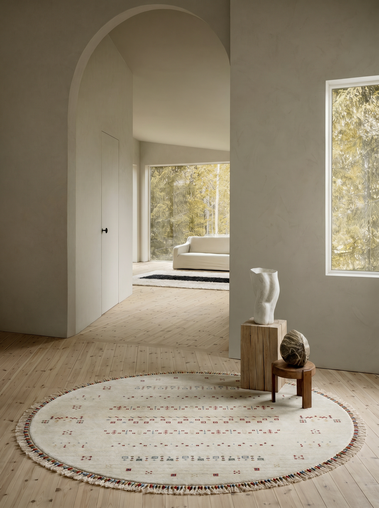 Oushak Carnaval 100% Natural Easy to Clean Handcrafted TENCEL™ Modern Uşak Carpet 06 BEIGE Q
