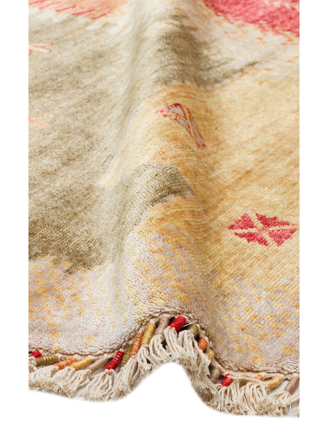 Oushak Carnaval %100 natürlich, leicht zu reinigen, handgefertigt, TENCEL™ moderner Uşak-Teppich 07 BEIGE AUTUMN Q