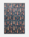 Oushak Carnaval Tappeto Uşak moderno in TENCEL™ 100% naturale, facile da pulire, realizzato a mano 08 NAVY TURQUOISE