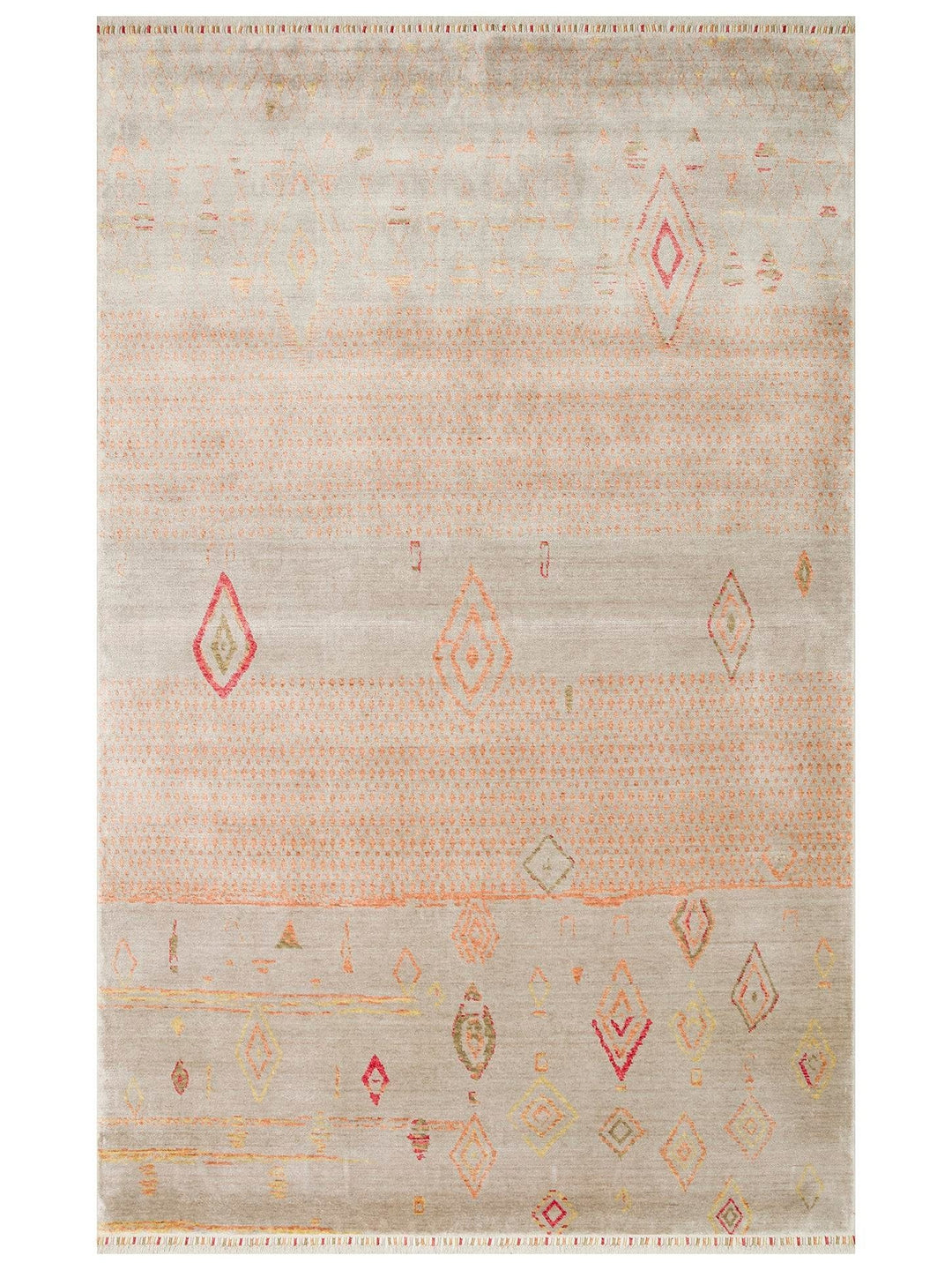 Oushak Carnaval 100% Natural Easy to Clean Handmade TENCEL™ Modern Uşak Carpet 15 BEIGE AUTUMN