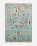 Oushak Carnaval Tappeto Uşak moderno in TENCEL™ 100% naturale, facile da pulire, realizzato a mano 22 TURQUOISE