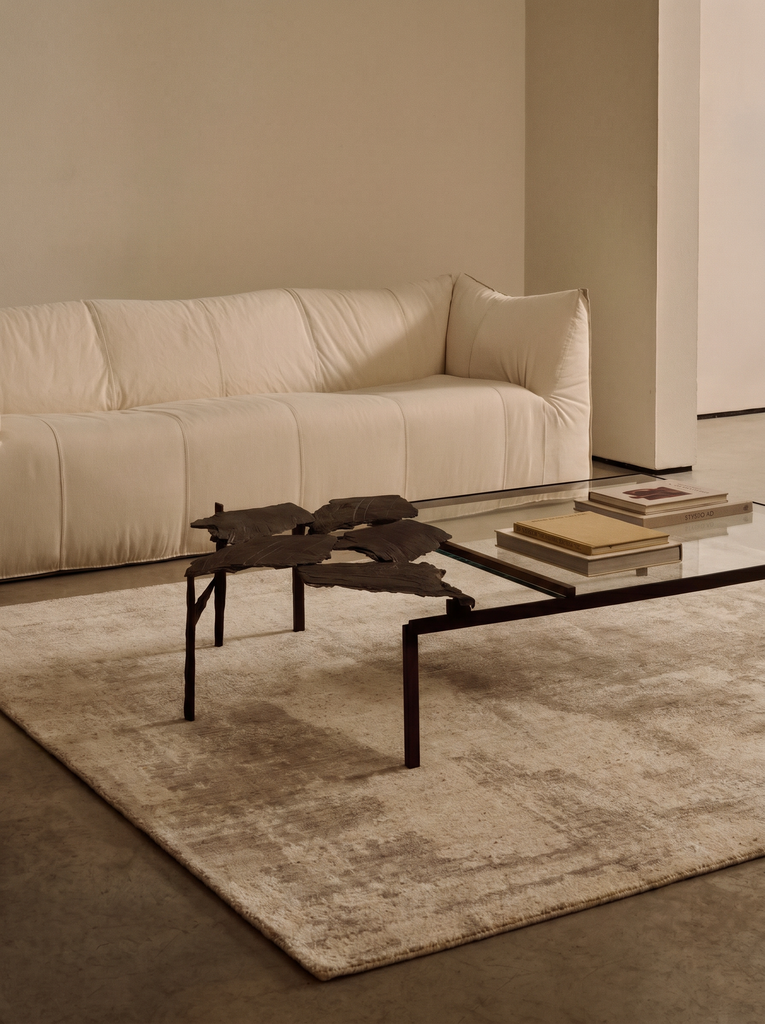 Serie Palette Tappeto Scandinavo Fatto a Mano in 100% Lana Naturale, Viscosa e Cotone per Soggiorno, Salotto NATBEG