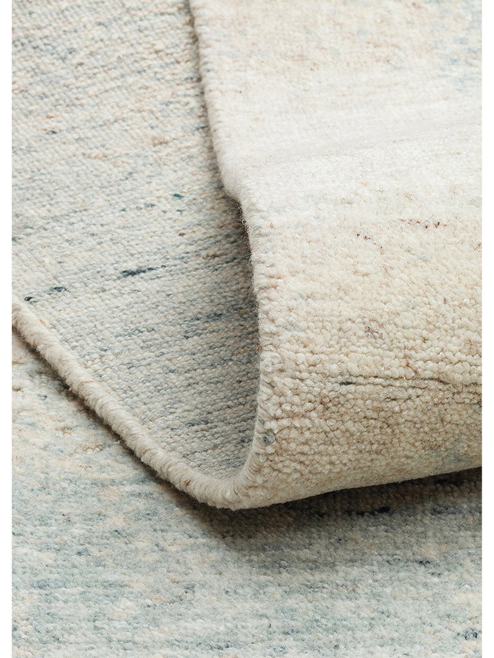 Palette Serisi %100 Naturel Yün Viskon Pamuk El Dokuma İskandinav Salon Oturma Odası Halı BEIGE TEAL - Carpetdocia