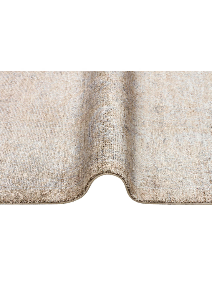 Çırağan %100 Naturel Özel Işıltılı El Emeği ile Özel Tezgahlarda Üretilen Tensel Uşak Halısı 02 BEG - Carpetdocia